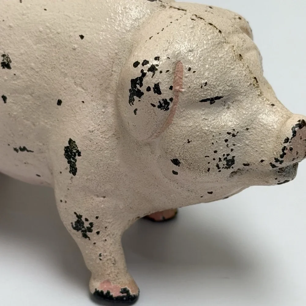 Vintage Cast Iron Chubby Pig Piggy 4.5